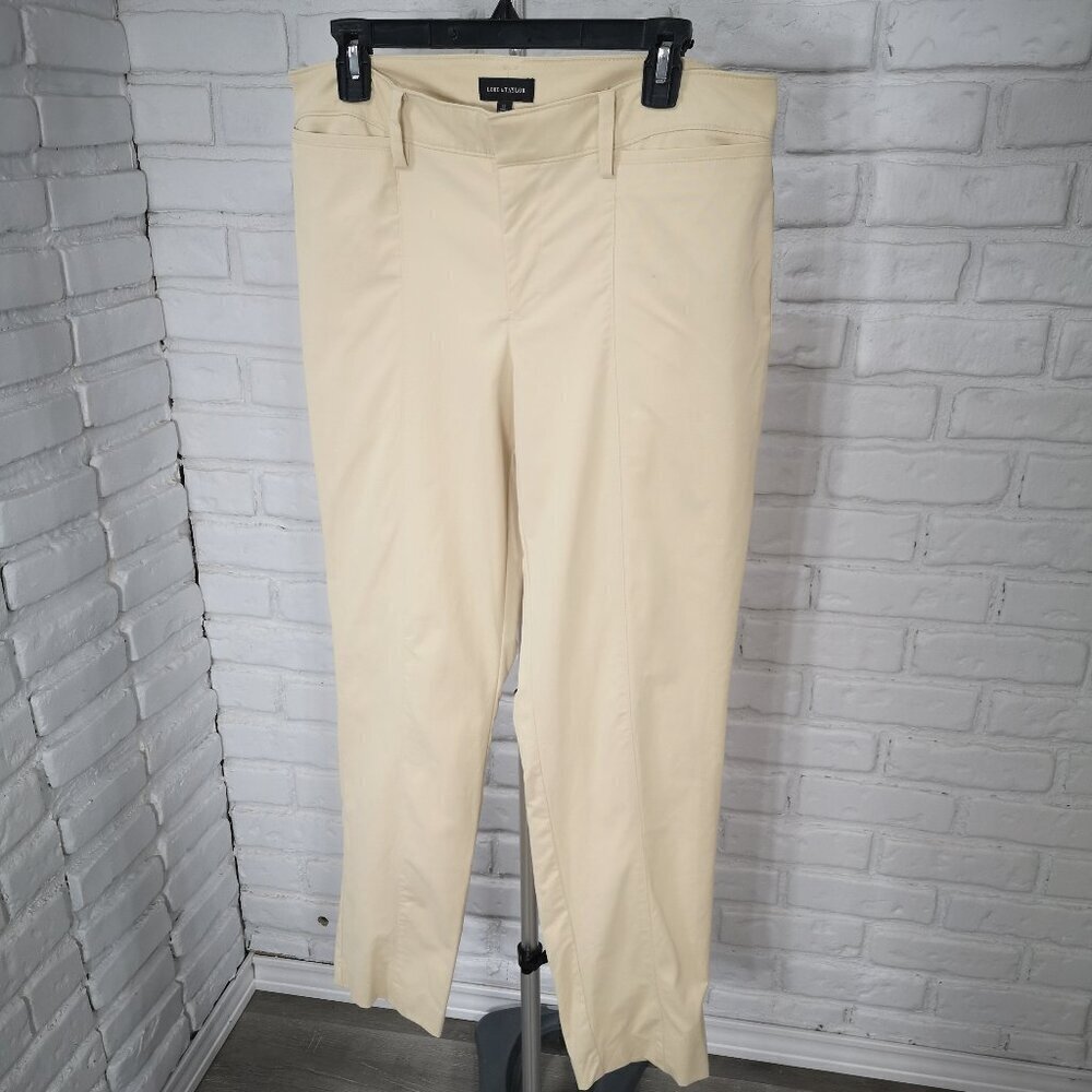 Lord & Taylor Ladies Size 12 Beige Zipper & 2 Clasp Closure Pants
